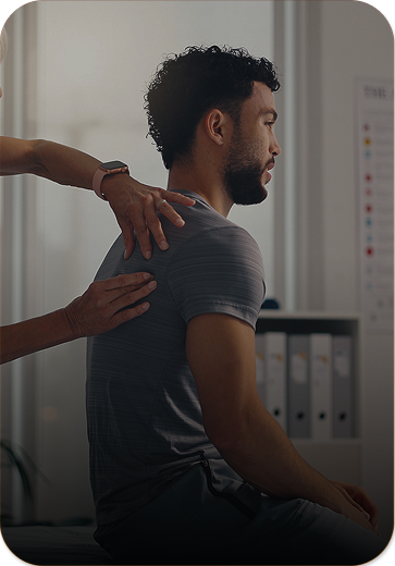 man receiving back massage