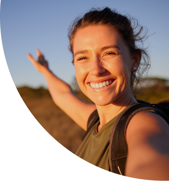 woman smiling outside